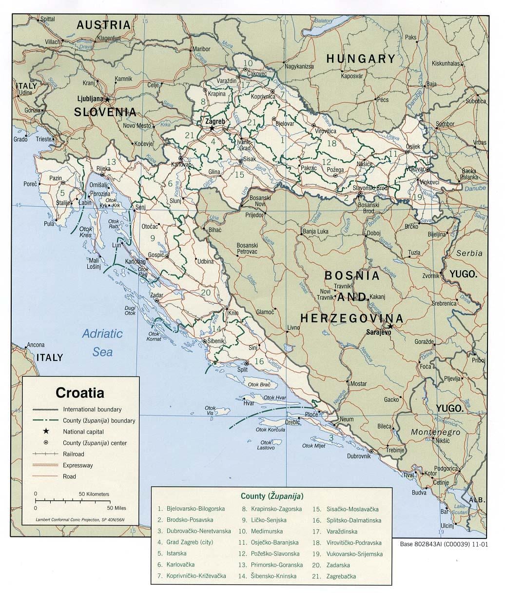 chorvátske mariny mapu