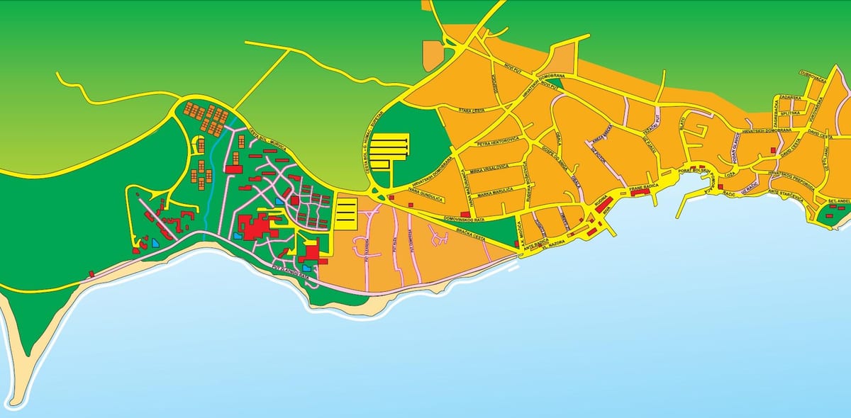 mapa brač chorvátsko