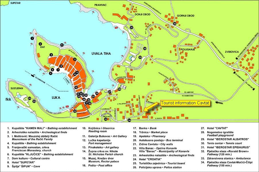 mapa cavtat chorvátsko