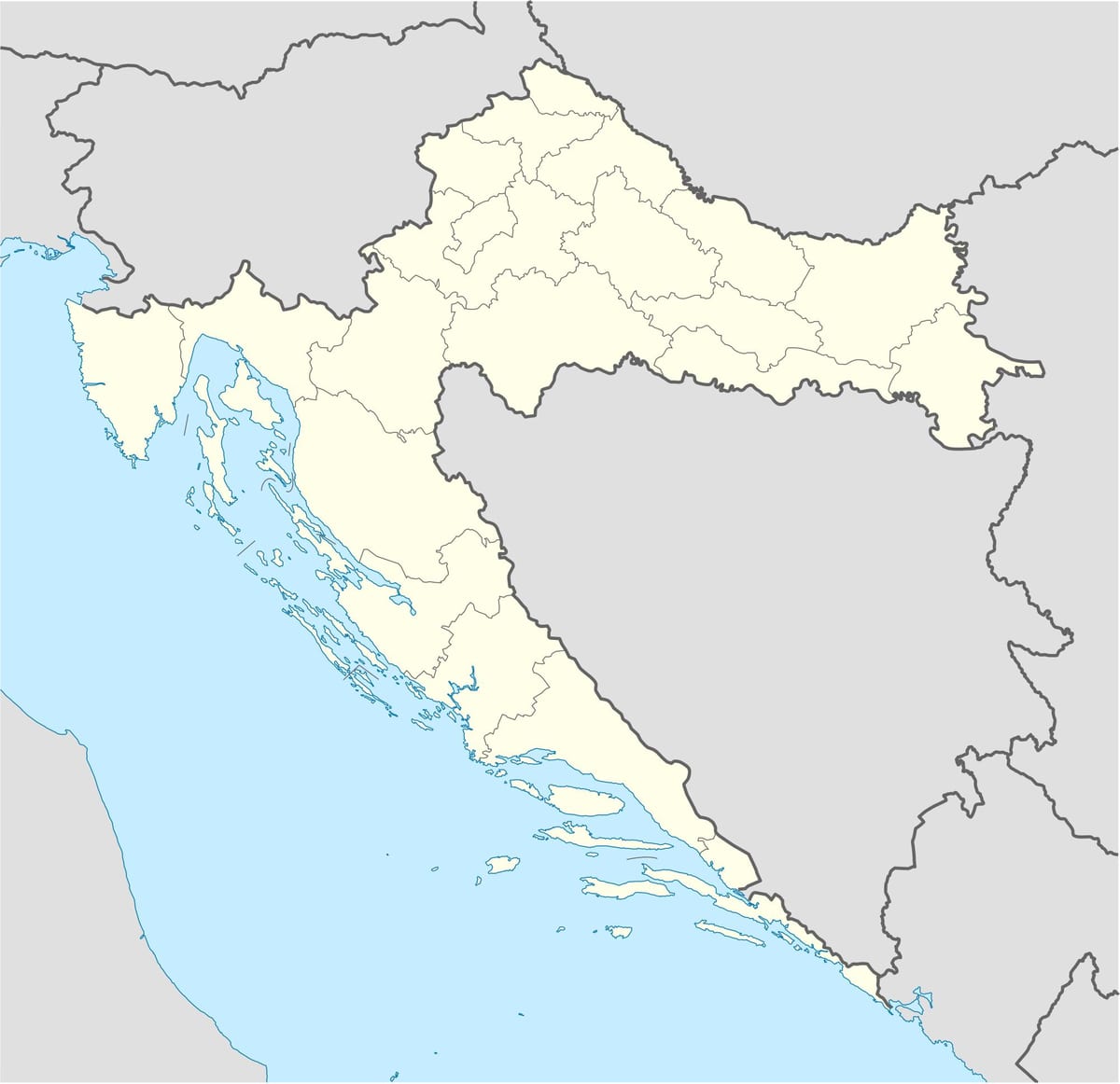 mapa chorvátska offline