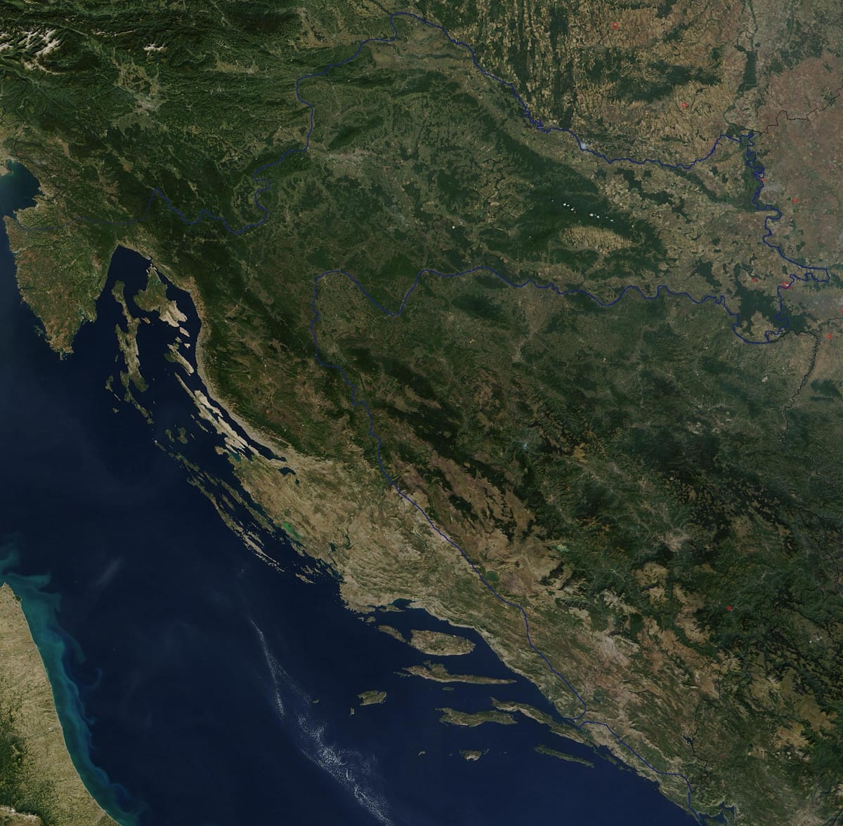 mapa chorvátska satelit