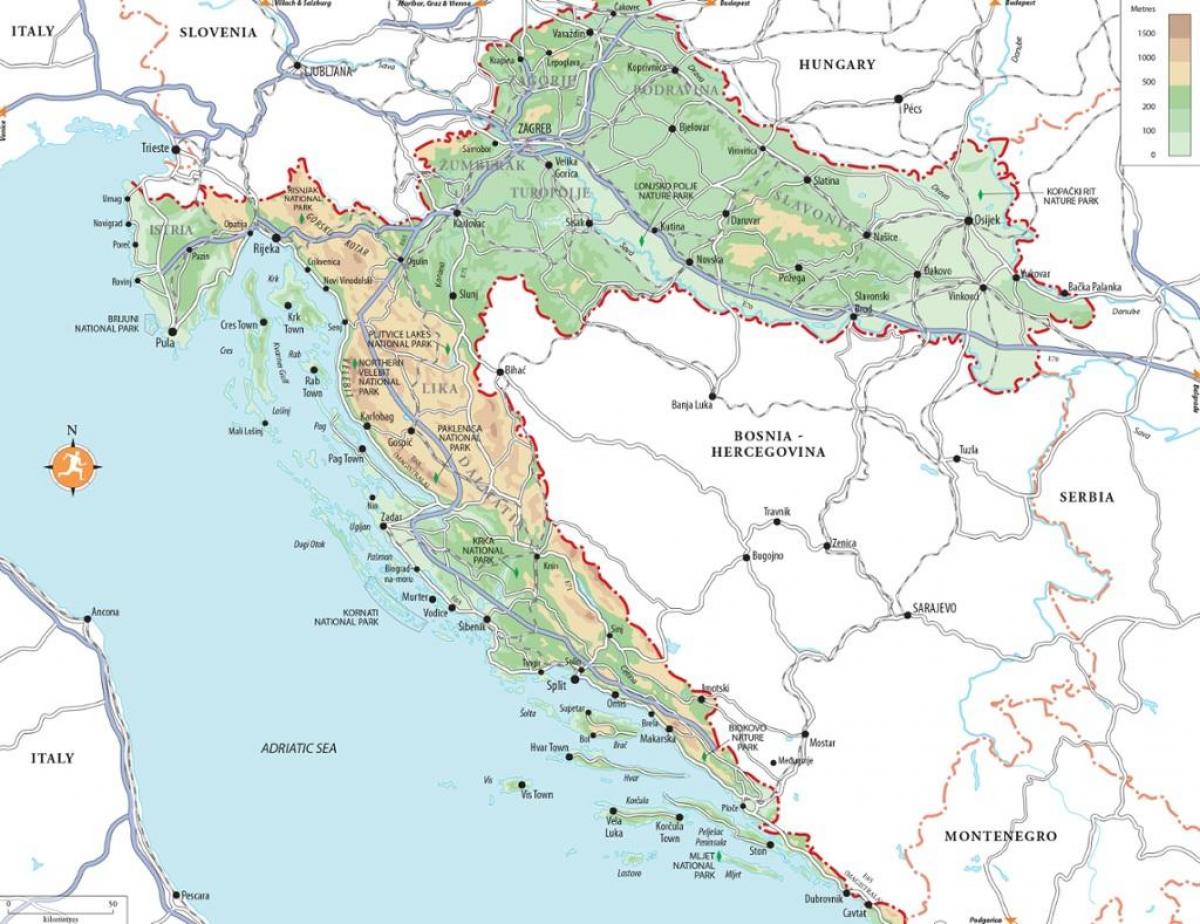 split, chorvátsko pláže mapu