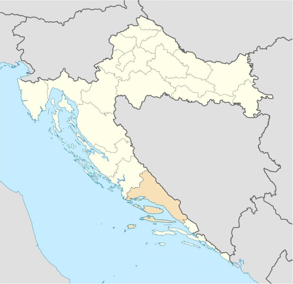 mapa dalmácia chorvátsko 