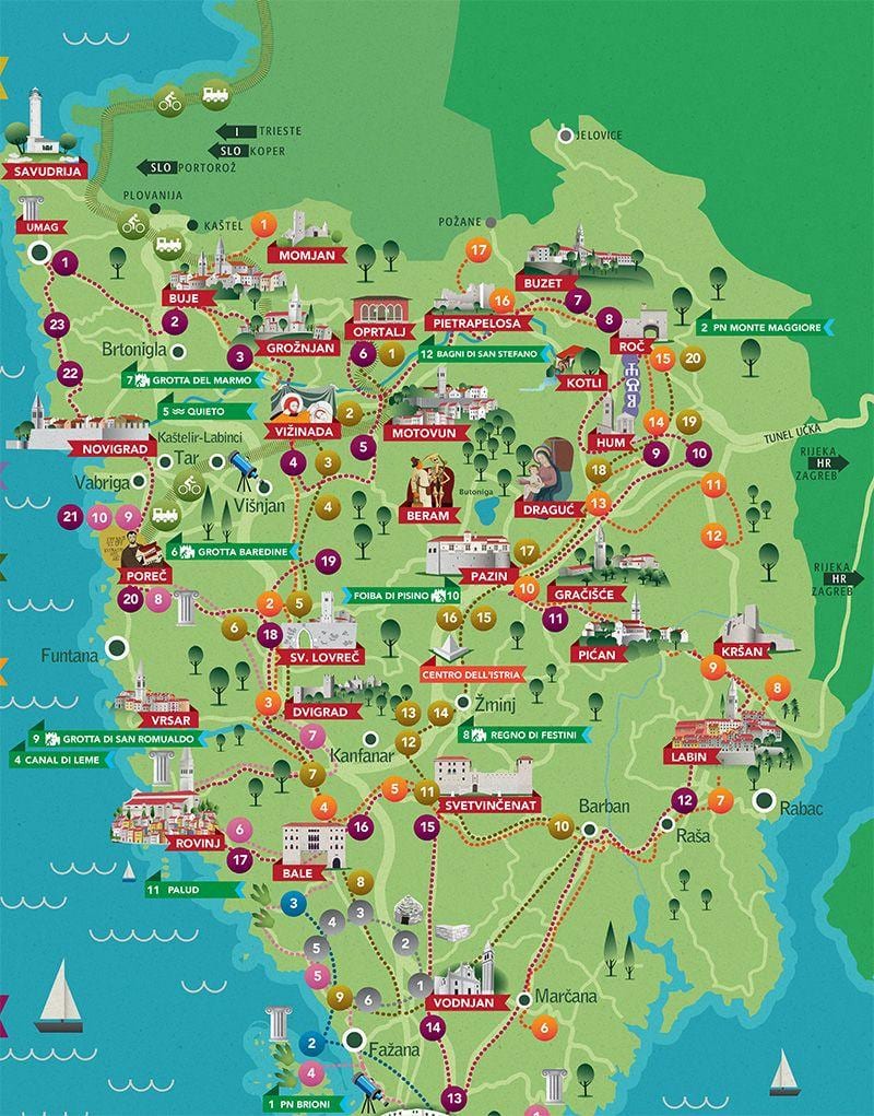 mapa istria chorvátsko