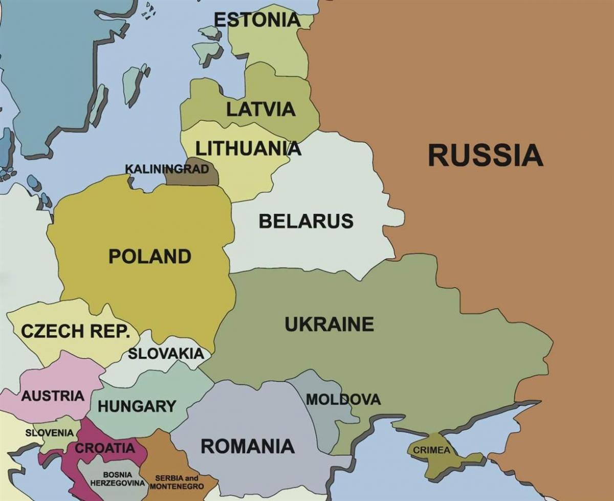 mapa chorvátska a zo susedných krajín