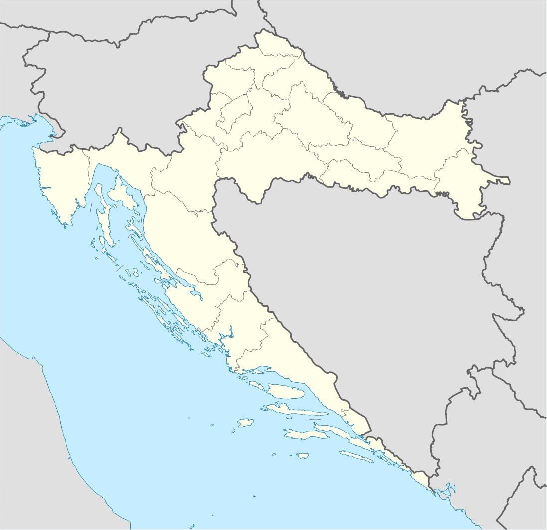 chorvátsko polohy na mape
