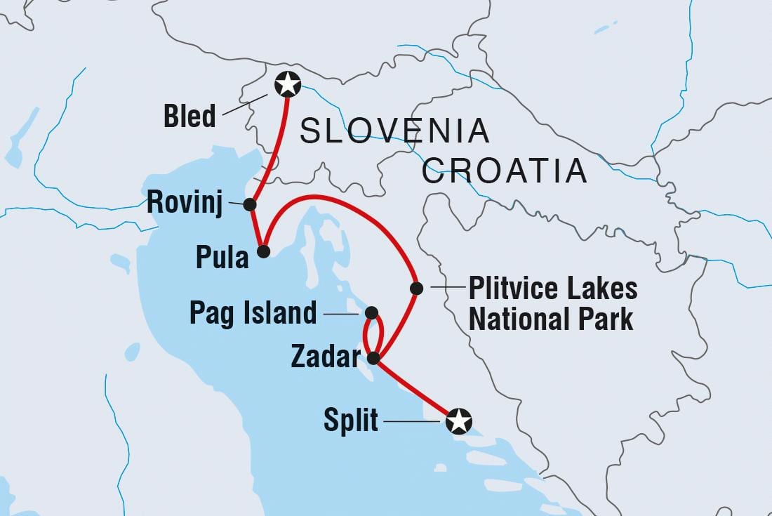 plitvice v chorvátsku mapu