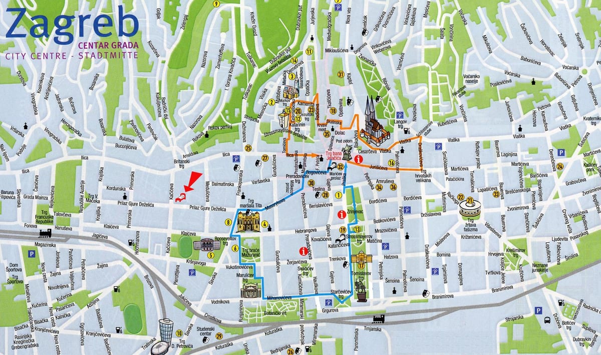 mapa zagreb chorvátsko