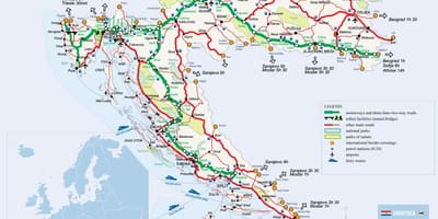 Železničná mapa chorvátsko
