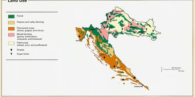 Mapa chorvátska klímy