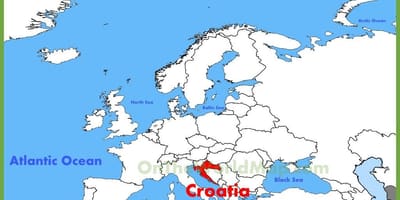 Chorvátsko polohu na mape sveta