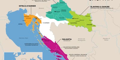 Mapa chorvátska vinárstvo