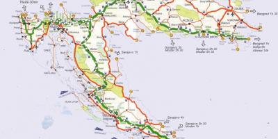 Podrobné cestná mapa chorvátsko
