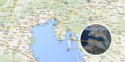 Cres mapa chorvátsko
