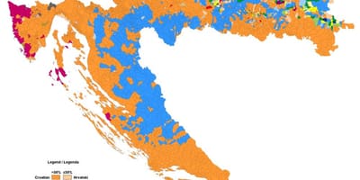 Mapa etnická mapa chorvátsko