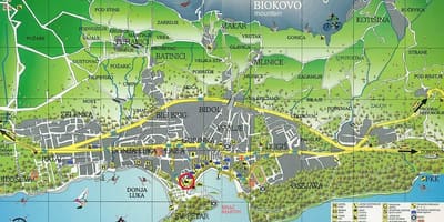 Mapa mesta makarska, chorvátsko