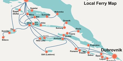 Mapa chorvátske pobrežie