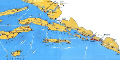 Chorvátsko mapa oblasti dubrovníku